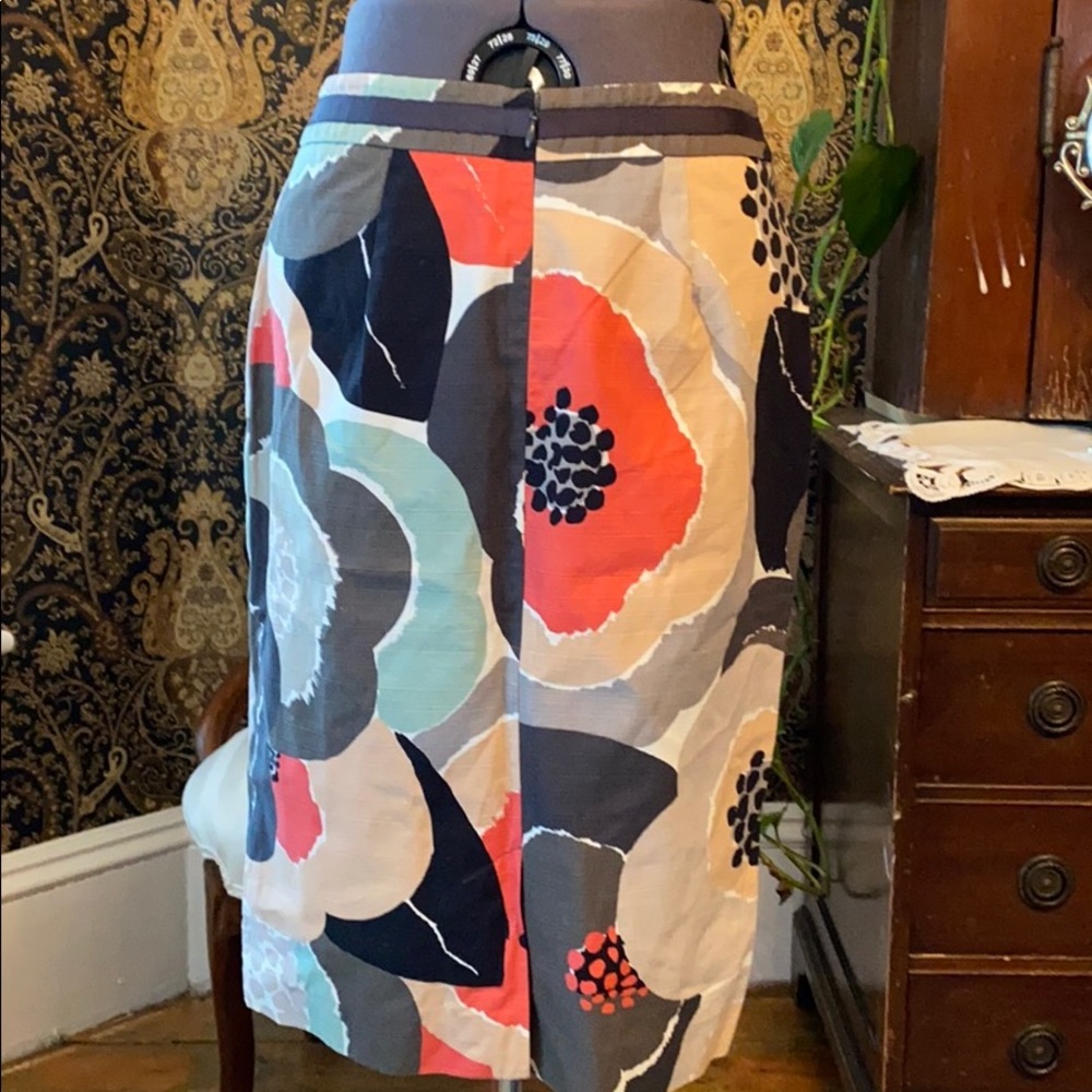 🇬🇧 Boden Greys Painted Poppies pencil skirt 6R - Picture 8 of 11